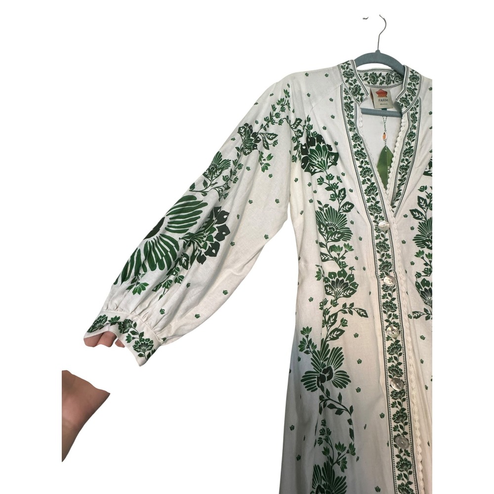 Farm Rio Forest Soul Maxi Dress Long Sleeve V-Neck Forest Whimsy NWT - Picture 5 of 14